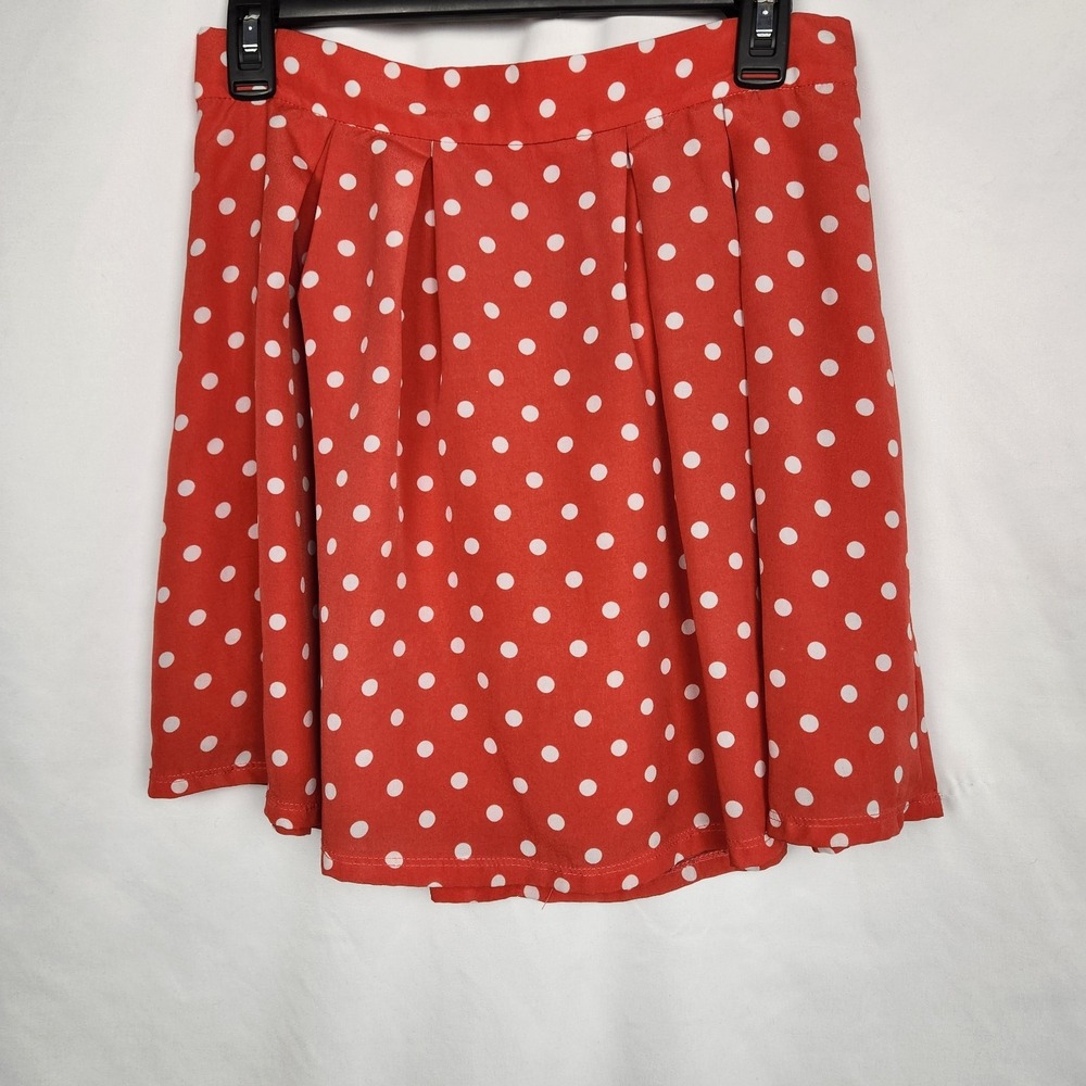 Must Have Womens Polka Dot Skirt‎ Orange and White Size Small